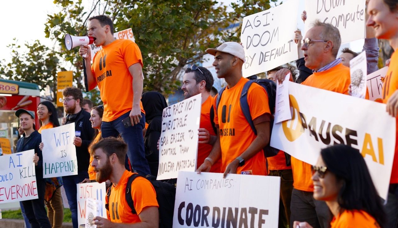 PauseAI Demonstration at the European Parliament - February 23rd, Brussels